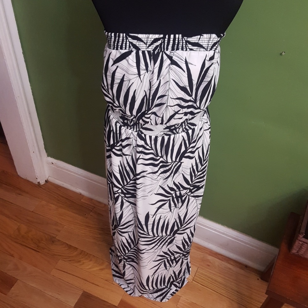 botanical print tube dress